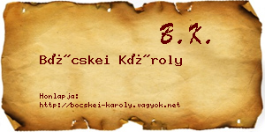 Böcskei Károly névjegykártya